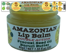 Load image into Gallery viewer, Nativilis AMAZONIAN LIP BALM DOUBLE ACTION FORMULA WITH PRACAXI SEED OIL (Pentaclethra macroloba) + BACURI BUTTER (Platonia insignis) Moisturises Dry Lips and Heals Chapped Lips - Toned Lips - Copaiba
