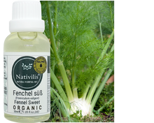 Load image into Gallery viewer, Nativilis Organic Fennel Sweet Essential Oil (Foeniculum vulgare) - 100% Natural - 30ml - (GC/MS Tested)