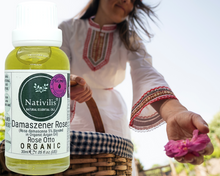 Load image into Gallery viewer, Nativilis Organic Rose Otto Essential Oil Blend 5% (Rosa damascena/Argania spinosa) - 100% Natural - 30ml - (GC/MS Tested)