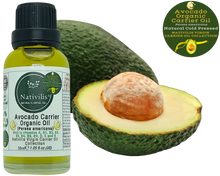 Load image into Gallery viewer, Nativilis Organic Avocado Carrier Oil (Persea americana) Hair, Face & Skin - Natural Cold Pressed - Rich in vitamins A, B1, B2, B3, B5, B6, B8, B9, D, E and K - Moisturizes Dry Skin – Copaiba