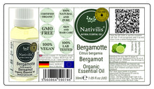 Load image into Gallery viewer, Nativilis Organic Bergamot Essential Oil - (Citrus bergamia) - 100% Natural - 30ml - (GC/MS Tested)