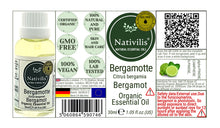 Load image into Gallery viewer, Nativilis Organic Bergamot Essential Oil - (Citrus bergamia) - 100% Natural - 30ml - (GC/MS Tested)