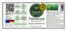 Load image into Gallery viewer, Nativilis Organic Palmarosa Essential Oil (Cymbopogon martinii)- 100% Natural - 30ml - (GC/MS Tested)