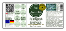 Load image into Gallery viewer, Nativilis Organic Eucalyptus Essential Oil (Eucalyptus globulus)- 100% Natural - 30ml - (GC/MS Tested)