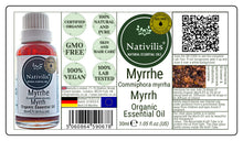 Load image into Gallery viewer, Nativilis Organic Myrrh Essential Oil (Commiphora myrrha) - 100% Natural - 30ml - (GC/MS Tested)