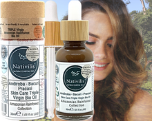 Load image into Gallery viewer, Nativilis TRIPLE Virgin Amazonian Rainforest Bio Oil - ANDIROBA - BACURI – PRACAXI - enriched 03 vegetable oils concentrated active efficacy treatment prevention cellulitis - Copaiba