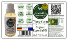 Load image into Gallery viewer, Nativilis Organic Ylang Ylang Essential Oil (Cananga odorata var. genuina)- 100% Natural - 30ml - (GC/MS Tested)