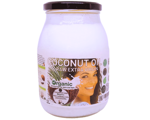 Nativilis Organic Coconut Oil 1L (Cocos Nucifera) - Extra Virgin, Raw, Cold Pressed, Pro Derma, Moisturizer Skin Hair, Vegan, 100% Natural, Ethically Sourced, Copaiba Properties, 1000ml Glass Jar (1L)