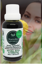 Load image into Gallery viewer, Nativilis Jambu Spilanthol Amazonian Bioactive Oil - Spilanthes Acmella Oleracea Extract - 100% Natural and Pure Botox Alternative - Relax facial muscles reduce wrinkles and fine lines improve skin firmness antioxidant properties Copaiba - 30 ml
