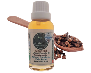 Nativilis Organic Clove Bud Essential Oil (Eugenia Caryophyllus) - natural pain reliever for toothache muscle pain - skin care - Copaiba properties 30ml Media 11 of 30