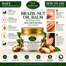 Load image into Gallery viewer, Nativilis Brazil Nut Oil Balm – 100% Pure Bertholletia Excelsa Seed Oil – Cold Pressed – 50 g
