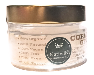 Nativilis Copaiba Gel (Copaifera officinalis) 100% Natural Multipurpose Gel Face Skin Body Moisturizing Anti-aging and Melasma Treating Inflammation Dermatitis and Fungal Infections Relieve Aching Sore Muscles Joint Back Pains Circulation Varicose Veins