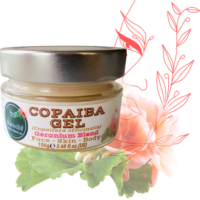 Nativilis Copaiba Gel with Geranium Blend – 100% Natural Multipurpose Gel (Face, Skin, Body)