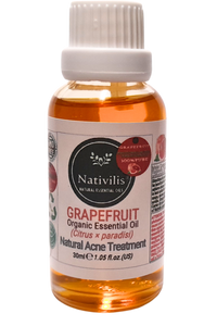 Nativilis Grapefruit Organic Essential Oil 30 ml (Citrus × paradisi) - Antibacterial and Antimicrobial Effects - Fights against acne -Promote Weight Loss - Copaiba Properties