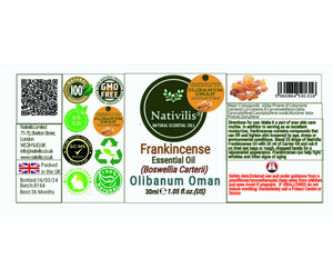 Nativilis Frankincense Carterii Olibanum Oil Oman (Boswellia Carterii ) - natural anti-acne anti-wrinkle improve oral hygiene prevent gum disease antibacterial properties - Copaiba properties 30ml Media 1 of 36