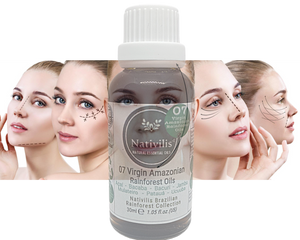 Nativilis 07 Virgin Amazonian Rainforest Oils 30 ml - ACAI - BACABA - BACURI – JAMBU - MULATEIRO - PATAUA – UCUUBA - enriched seven vegetable facial oils for skin care powerful anti-aging COPAIBA properties