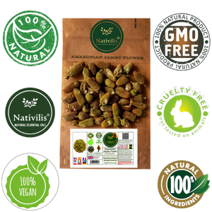 Nativilis Amazonian Jambu Flower 30g | Plant-Based Muscle Relaxing Sensation | Spilanthol-Rich | Dried Vegan Herb - (1.06 oz) US - Acmella Oleracea