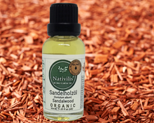 Load image into Gallery viewer, Nativilis Organic Sandalwood Essential Oil (Santalum album) Anti-ageing Soothes the skin Anti-tanning reduce the oxidative stress in the skin reverse sun ward off excess scalp sebum secretion Copaiba
