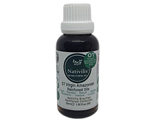 Load image into Gallery viewer, Nativilis 07 Virgin Amazonian Rainforest Oils 30 ml - ACAI - BACABA - BACURI – JAMBU - MULATEIRO - PATAUA – UCUUBA - enriched seven vegetable facial oils for skin care powerful anti-aging COPAIBA properties
