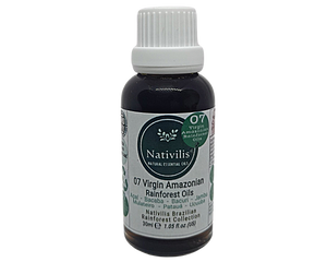 Nativilis 07 Virgin Amazonian Rainforest Oils 30 ml - ACAI - BACABA - BACURI – JAMBU - MULATEIRO - PATAUA – UCUUBA - enriched seven vegetable facial oils for skin care powerful anti-aging COPAIBA properties