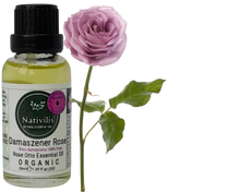 Load image into Gallery viewer, Nativilis Organic Rose Otto Essential Oil (Rosa damascena) - 100% Pure and Natural - 30ml - (GC/MS Tested) -
