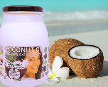 Load image into Gallery viewer, Nativilis Organic Coconut Oil 1L (Cocos Nucifera) - Extra Virgin, Raw, Cold Pressed, Pro Derma, Moisturizer Skin Hair, Vegan, 100% Natural, Ethically Sourced, Copaiba Properties, 1000ml Glass Jar (1L)
