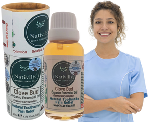Nativilis Organic Clove Bud Essential Oil (Eugenia Caryophyllus) - natural pain reliever for toothache muscle pain - skin care - Copaiba properties 30ml Media 11 of 30
