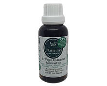 Load image into Gallery viewer, Nativilis 07 Virgin Amazonian Rainforest Oils 30 ml - ACAI - BACABA - BACURI – JAMBU - MULATEIRO - PATAUA – UCUUBA - enriched seven vegetable facial oils for skin care powerful anti-aging COPAIBA properties
