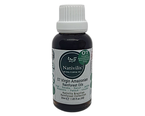 Nativilis 07 Virgin Amazonian Rainforest Oils 30 ml - ACAI - BACABA - BACURI – JAMBU - MULATEIRO - PATAUA – UCUUBA - enriched seven vegetable facial oils for skin care powerful anti-aging COPAIBA properties