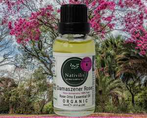 Nativilis Organic Rose Otto Essential Oil (Rosa damascena) - 100% Pure and Natural - 30ml - (GC/MS Tested) -