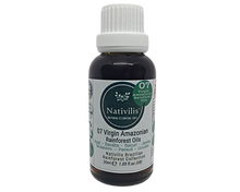 Load image into Gallery viewer, Nativilis 07 Virgin Amazonian Rainforest Oils 30 ml - ACAI - BACABA - BACURI – JAMBU - MULATEIRO - PATAUA – UCUUBA - enriched seven vegetable facial oils for skin care powerful anti-aging COPAIBA properties
