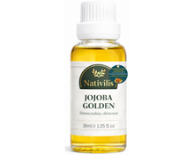 Load image into Gallery viewer, Nativilis Organic Jojoba Golden Carrier Oil (Simmondsia chinensis) Hair, Face &amp; Skin Natural Cold Pressed
