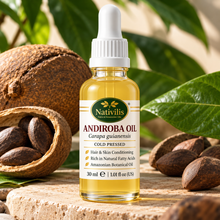 Load image into Gallery viewer, Nativilis Andiroba Oil – 100% Pure Carapa Guianensis Seed Oil – Amazonian Botanical Care for Hair, Scalp, Face &amp; Body – Cold Pressed – 30 ml
