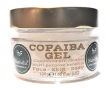 Load image into Gallery viewer, Nativilis Copaiba Gel (Copaifera officinalis) 100% Natural Multipurpose Gel Face Skin Body Moisturizing Anti-aging and Melasma Treating Inflammation Dermatitis and Fungal Infections Relieve Aching Sore Muscles Joint Back Pains Circulation Varicose Veins
