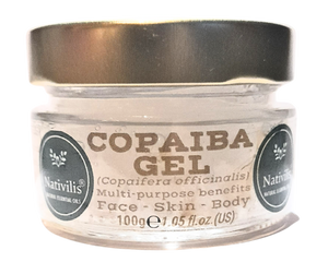 Nativilis Copaiba Gel (Copaifera officinalis) 100% Natural Multipurpose Gel Face Skin Body Moisturizing Anti-aging and Melasma Treating Inflammation Dermatitis and Fungal Infections Relieve Aching Sore Muscles Joint Back Pains Circulation Varicose Veins