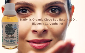 Nativilis Organic Clove Bud Essential Oil (Eugenia Caryophyllus) - natural pain reliever for toothache muscle pain - skin care - Copaiba properties 30ml
