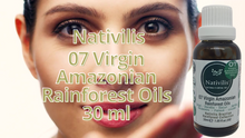 Load image into Gallery viewer, Nativilis 07 Virgin Amazonian Rainforest Oils 30 ml - ACAI - BACABA - BACURI – JAMBU - MULATEIRO - PATAUA – UCUUBA - enriched seven vegetable facial oils for skin care powerful anti-aging COPAIBA properties
