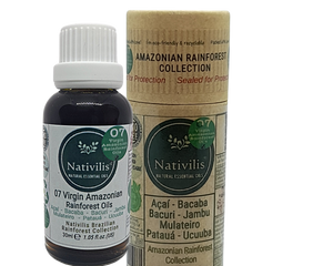 Nativilis 07 Virgin Amazonian Rainforest Oils 30 ml - ACAI - BACABA - BACURI – JAMBU - MULATEIRO - PATAUA – UCUUBA - enriched seven vegetable facial oils for skin care powerful anti-aging COPAIBA properties