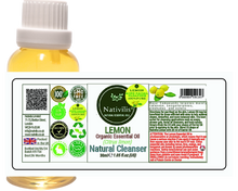 Load image into Gallery viewer, Nativilis Lemon Organic Essential Oil 30 ml (Citrus limon) - Absorbent antibacterial antifungal fight against acne facial cleanser - Copaiba Properties
