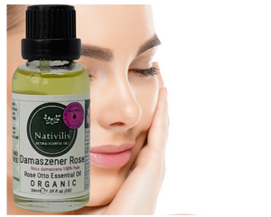 Nativilis Organic Rose Otto Essential Oil (Rosa damascena) - 100% Pure and Natural - 30ml - (GC/MS Tested) -