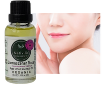 Load image into Gallery viewer, Nativilis Organic Rose Otto Essential Oil (Rosa damascena) - 100% Pure and Natural - 30ml - (GC/MS Tested) -
