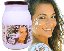 Load image into Gallery viewer, Nativilis Organic Coconut Oil 1L (Cocos Nucifera) - Extra Virgin, Raw, Cold Pressed, Pro Derma, Moisturizer Skin Hair, Vegan, 100% Natural, Ethically Sourced, Copaiba Properties, 1000ml Glass Jar (1L)
