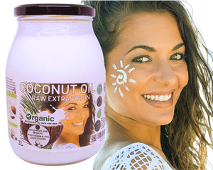 Nativilis Organic Coconut Oil 1L (Cocos Nucifera) - Extra Virgin, Raw, Cold Pressed, Pro Derma, Moisturizer Skin Hair, Vegan, 100% Natural, Ethically Sourced, Copaiba Properties, 1000ml Glass Jar (1L)