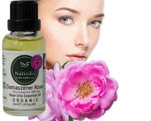 Nativilis Organic Rose Otto Essential Oil (Rosa damascena) - 100% Pure and Natural - 30ml - (GC/MS Tested) -