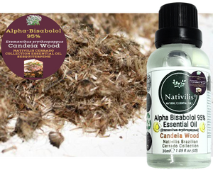 Nativilis Candeia Essential Oil Natural Alpha Bisabolol 95% (Eremanthus erythropappus) - Sesquiterpene – Vegan - Antibacterial Anti-inflammatory - Skin-Smoothing - Wound Healing Nociceptive Properties - Copaiba