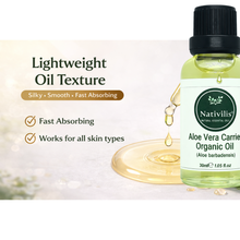 Load image into Gallery viewer, Nativilis Organic Aloe Vera Carrier Oil (Aloe barbadensis) True Aloe - Hair, Face &amp; Skin Natural Cold Pressed
