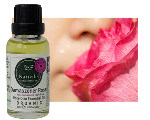 Nativilis Organic Rose Otto Essential Oil (Rosa damascena) - 100% Pure and Natural - 30ml - (GC/MS Tested) -