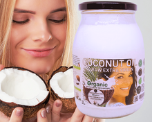 Load image into Gallery viewer, Nativilis Organic Coconut Oil 1L (Cocos Nucifera) - Extra Virgin, Raw, Cold Pressed, Pro Derma, Moisturizer Skin Hair, Vegan, 100% Natural, Ethically Sourced, Copaiba Properties, 1000ml Glass Jar (1L)
