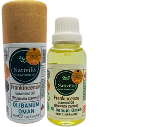 Nativilis Frankincense Carterii Olibanum Oil Oman (Boswellia Carterii ) - natural anti-acne anti-wrinkle improve oral hygiene prevent gum disease antibacterial properties - Copaiba properties 30ml