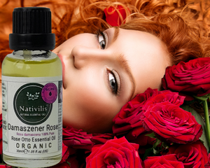 Nativilis Organic Rose Otto Essential Oil (Rosa damascena) - 100% Pure and Natural - 30ml - (GC/MS Tested) -